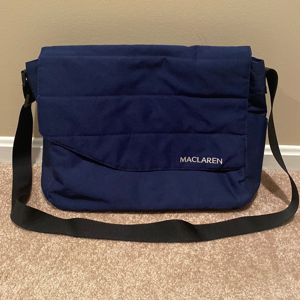 Maclaren Mens Diaper Baby Bag Messenger Navy Blue